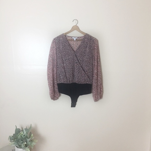 [Bar III] Pink Animal Print Long Sleeve Bodysuit - Picture 1 of 11